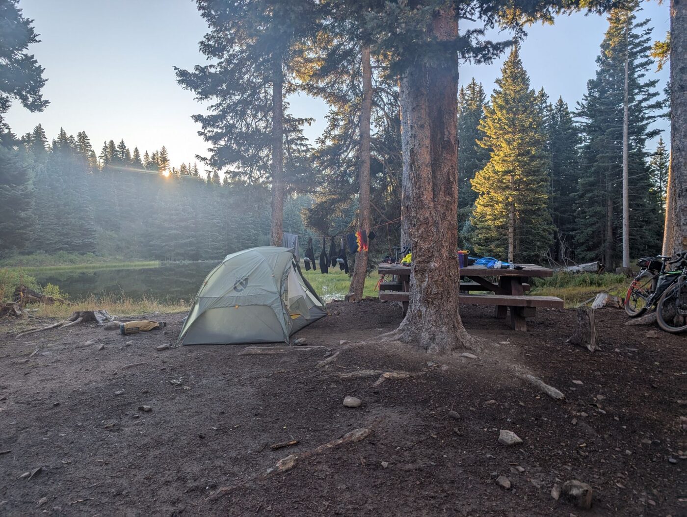 Camp at dawn