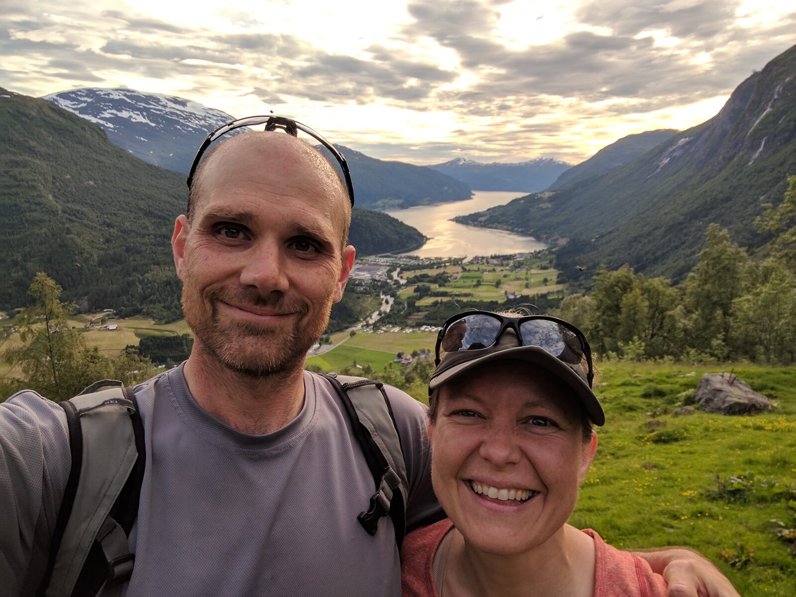 Ben & Liz above a fjord in Norway